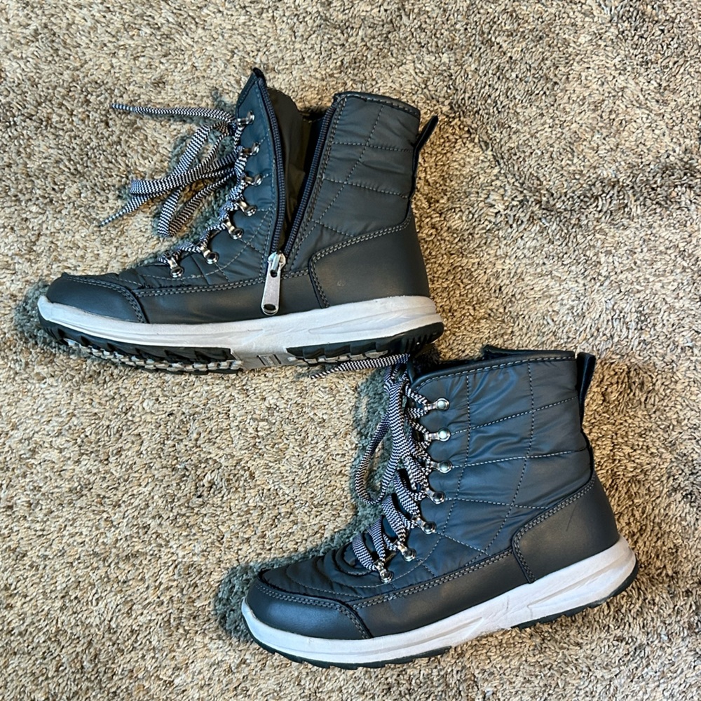 Grey weatherproof boots